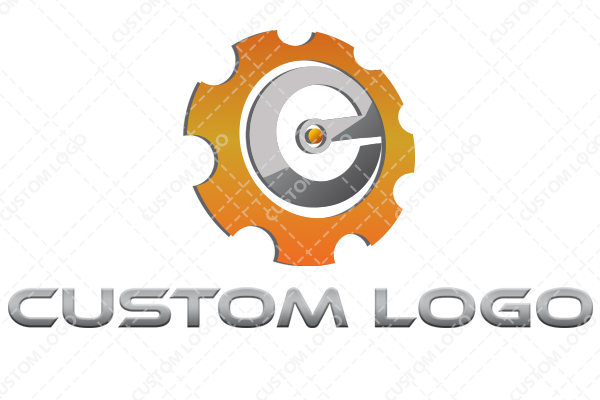 Mechanical Tooth within it Alphabet E Logo